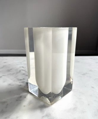 Jonathan Adler White Acrylic Modern Hollywood Bath Accessories Toothbrush Holder - Image 1 of 4