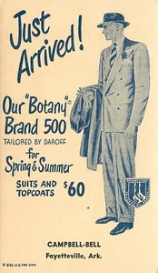 1930s Fayetteville Arkansas Men's Fashion advertising Postcard 25-3590 - Picture 1 of 2