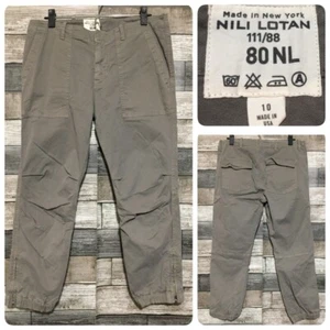 Nili Lotan Chino Jogginghose Damen 10 grau Knöchelreißverschluss (Innennaht 24) Stretch (LESEN) - Bild 1 von 11