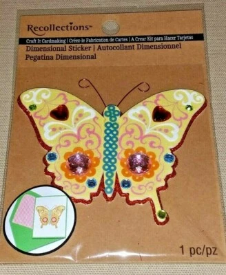 Pegatina dimensional Mariposa para hacer tarjetas artesanales recuerdos - 1 pieza Foto 1 de 3