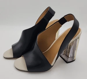 Calvin Klein Zapatos de Tacón 7.5 M Linnette Luxor Zapatos Preciosos Cuero Negro - Imagen 1 de 20