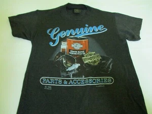 Rare Vintage 1985 Harley 3D Emblem GENUINE PARTS T Shirt Steve Mcdonald EUC - Picture 1 of 5