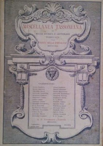 MISCELLANEA TASSONIANA di studi storici e letterari pubblicata nella festa 1908 - Imagen 1 de 4