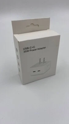 Fast Charger 35W Dual USB-C Port Compact Power Adapter For Apple iPhone - Image 1 of 4