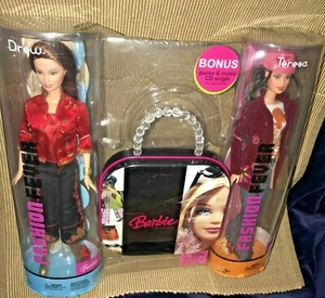 New 2004 Mattel Barbie Drew & Teresa Fashion Fever Doll Bonus Purse & CD Set - Picture 1 of 9