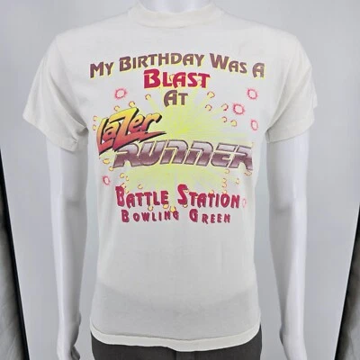 Vintage 1990s Lazer Runner Battle Station Bowling Green Birthday T-Shirt (M) - Image 1 of 4
