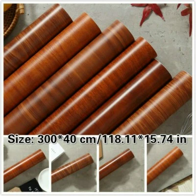 Self-adhesive Wood Grain Wall Stickers Waterproof Wallpaper Furniture Decor DIY - Image 1 of 4