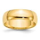 14k Yellow Gold Finger Ring 6mm Round Wedding Band Ring for Women Size 5.5