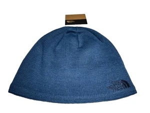 The North Face Jim Beanie Shady Blue Heather Knit Embroidered Logo Hat Men’s OS - Picture 1 of 6