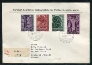 Liechtenstein #332-334 328 First Day cover to CANADA Trees Cat 45 - Picture 1 of 2
