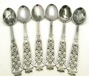 Svezia Fiori Souvenir Collezione Cucchiaio Cesoni Argento Sterling Set di 6 con Custodia - Foto 1 di 12