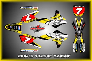 Yamaha YZF250 14-18 YZF450 14-17 SEMI CUSTOM GRAPHICS KIT MX DECALS ARGO1 - Picture 1 of 1
