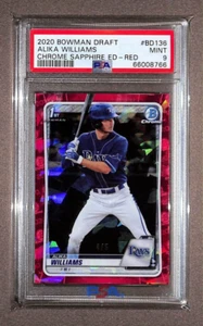 2020 Bowman Draft Chrome Sapphire #BD136 Alika Williams 1st RC Red SP #/5 PSA 9 - Picture 1 of 2