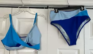 CUPSHE mixed Blue two piece Bikini Set Women’s Size XL NWT NEW - Picture 1 of 2