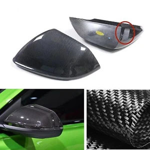 For 18-21 Lamborghini URUS 2018-22 Audi Q8 Black Rearview Mirror Cover W/ Assist - Picture 1 of 7