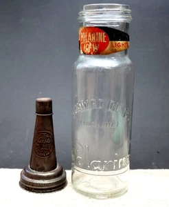 Standard Oil Indiana 1920s Embossed Polarine 1- Qt. Glass Bottle w/Collar &Spout - Foto 1 di 7