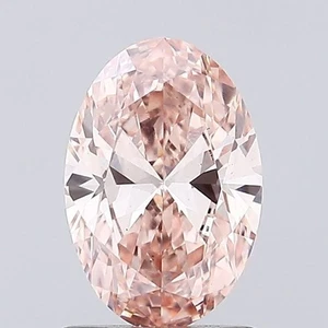 Oval 1.03 Carat Fancy Intense Brownisg Pink VS2 CVD Loose Lab Grown Diamond - Picture 1 of 3