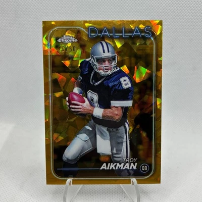 2024 Topps Chrome Sapphire TROY AIKMAN Gold /50 Dallas Cowboys #37 - Image 1 of 2