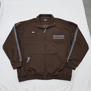 Felpa Uomo XXL Lift Research Group LRG Spiral Swirl Full Zip Giacca Marrone - Foto 1 di 22
