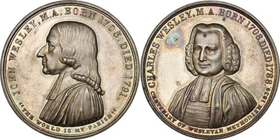 1839, Great Britain. Wesleyan Methodist Society. Top Pop! Silver Medal. NGC MS64 - Image 1 of 2