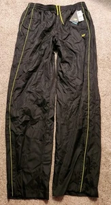 Vintage New Balance Windbreaker Track Pants Mens Large L Black Green Brand New - Picture 1 of 9