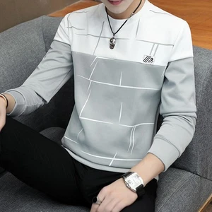Camisa De Manga Larga Moda Casual Primavera Otoño Camiseta Estampado Para Hombre - Foto 1 di 13