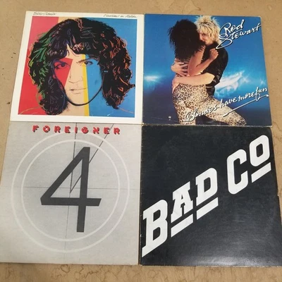 1980s 1970s vinyl lot album 33 record Bad Co Foreigner Billy Squire Rod Stewart - Image 1 of 4