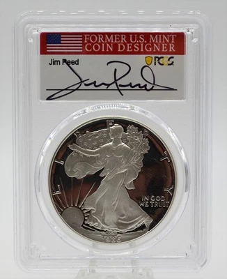 1986-S $1 Silver Eagle PCGS PR70DCAM - JIM REED SIGNATURE - Image 1 of 2