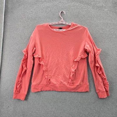 Suéter halógeno para mujer L rosa con volantes manga larga con volantes Foto 1 de 4