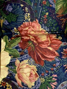 De Colección Richloom TROPEZ Azul Marino Floral Cortina Panel Par + Corbatas 80X84" NUEVO - Imagen 1 de 10