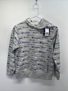 $65 Champion Kids Boys Gray Hoodie Logo Print Pullover Sweater Size M - Picture 1 of 5