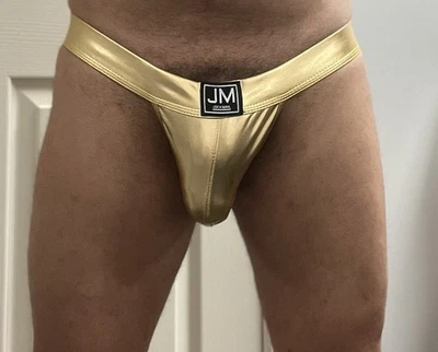 Jockmail Jockstrap dorado mediano para hombre Foto 1 de 2