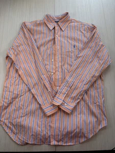Ralph Lauren Dress Shirt Mens 16 32/33 Orange Plaid Classic Fit Formal Oxford - Picture 1 of 5