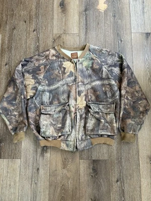 90s Ace Outdoor Outfitters camo fleece bomber Made in USA Realtree Advantage 2xl - Imagem 1 de 4