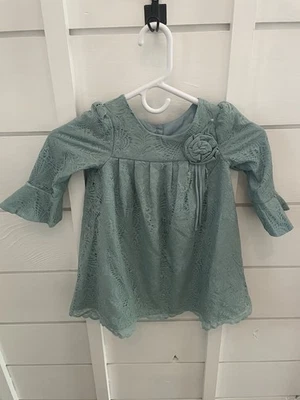 Laura Ashley Girls Lace Dress Size 4 Sage Green Special Occasion Photos EUC - Image 1 of 4