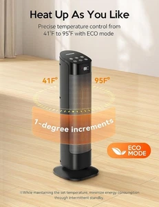 VAGKRI 1500 W Space Heater Fast Ceramic Heater, Remote 3 Modes, Oscillating, New - Picture 1 of 13