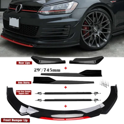 Front Bumper Lip Spoiler Splitter Body Kit Side Skirt Rear For Volkswagen - Image 1 of 4