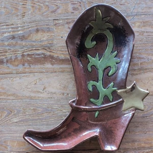 Canyon Ranch handbemalt Cowboystiefel Serviertablett Platte Western 16 Zoll - Bild 1 von 6