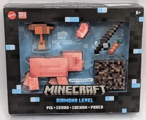 Minecraft Diamond Level PIG CON ACCESSORI Action Figure Mattel Mojang Studios - Foto 1 di 2