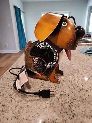 Deco Breeze Metal Country Dog Shaped Electric Figurine Fan 11” Tall  - Image 1 of 4
