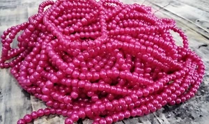 Glass Pearl Bead, Pearlized, 4mm, Medium Violet Red, Approx 200 pce, Free Post - Picture 1 of 1