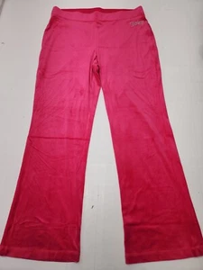 Juicy Couture Womens Classic Velour Mid Rise Comfort Pant Hot Pink Size Lg - Picture 1 of 7