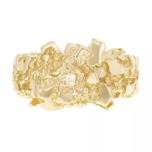 10 Karat Gelbgold massiver Nugget Ring Größe 9,5 - 12 mm 6 Gramm - Bild 1 von 5