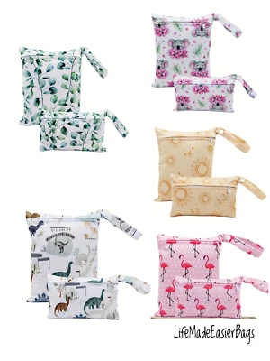 Wet Dry Bags Set Waterproof Reusable Swimsuit Diapers Laundry Stroller Bag Pouch - Image 1 of 4