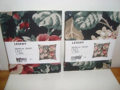 Capa de Almofada Ikea FLORAL Preta Multicolor 20x20" (Lote de 2) para Sofá Ektorp NOVA - Imagem 1 de 4