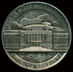 ARGENTINA SOLID SILVER MEDAL ND NATIONAL MINT CASA DE MONEDA UNLISTED REVERSE - Picture 1 of 2