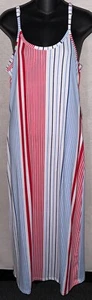 Echo Sleepwear Red, White, & Blue Striped Long Tank Nightgown - S - Picture 1 of 6