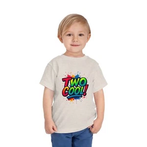 TWO Cool Toddler Tee, 2nd Birthday T-Shirt Gift, Fun Celebration Kids Shirt  - Picture 1 of 33