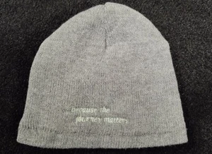 BECAUSE THE JOURNEY MATTERS Motivational knit skull cap beanie stocking hat NEW - Picture 1 of 1