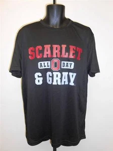 NEW OHIO STATE BUCKEYES Adult Mens Sizes S-M Black Poly Shirt - Picture 1 of 7